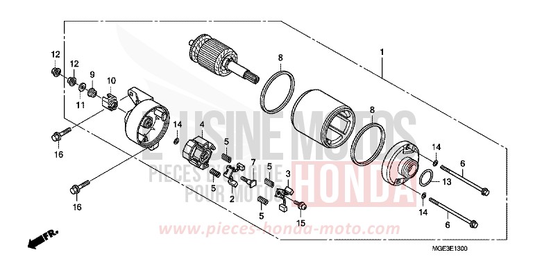 ANLASSER von VFR1200F DCT CANDY PROMINENCE RED (R342) von 2013